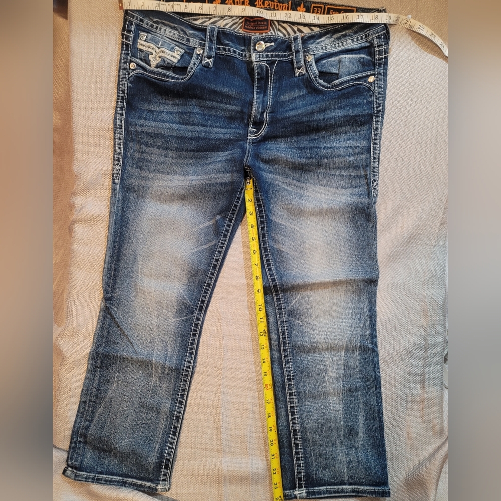 Rock Revival (IAM) Easy Crop Embellished Women's Jeans Size 33 - Picture 3 of 3